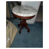 ROSEWOOD AND MARBLE LAMP TABLE