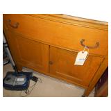 OAK WASHSTAND. HANGER MISSING
