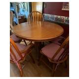 Oak table and four chairs