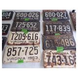 MATCHED SETS VA LICSENSE PLATES