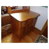ONE OF THREE OAK WASH STANDS