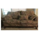 Green floral sofa