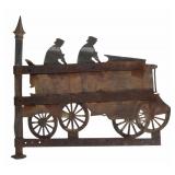 American folk art cut-out sheet-iron weathervane (c. 1900), recently discovered in a 19th-century ba