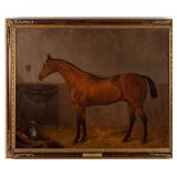 Edward Tolley (British, 19th century) oil on canvas equine portrait, depicting St. Serf, ex-collecti
