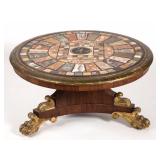 Classical center table (c. 1825) with pietra dura top