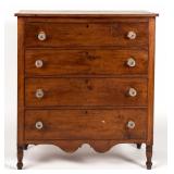 Winchester, VA, inlaid walnut chest of drawers, yellow pine and poplar secondary woods, 46 ½" H, 41 