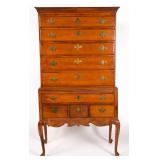 New England, possibly New Hampshire, figured tiger maple highboy (c.1770)
