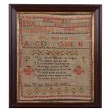 Virginia sampler wrought by Julia Wright, Richmond, 1847