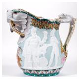 Rare Union Porcelain Works, Greenpoint, NY Heathen Chinese pitcher