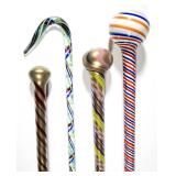 Colleciton of over 50 glass staffs and canes