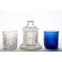 Unrecorded cobalt tumbler and cologne bottle
