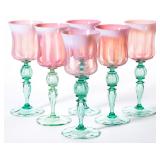 Set of six Tiffany Pastel goblets