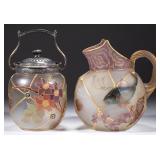Royal Flemish Cracker Jar and Pitcher from the William A. Litle collection.
