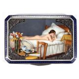 Fine French enameled and gilt-silver cigarette case, one of numerous examples from the Litle Collect