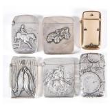 Selection of sterling and gold match safes from the William A. Litle Collection