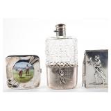 Selection of golf-themed sterling articles from the William A. Litle Collection