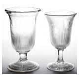 Rare Ribbed Ivy celery made from the sugar bowl mold, and unrecorded celery made from the goblet mol