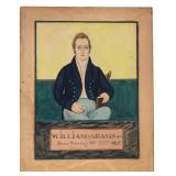 One of an important pair of North Carolina folk art portraits attributed to the Guilford Limner, rec