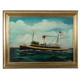 Otto Muhlenfeld (Baltimore, MD 1871-1907) painting of the tug "Neptune"