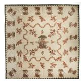 Chintz applique quilt top (c.1820) with South Carolina history, MESDA deaccession