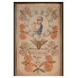 One of a pair of Pennsylvania fraktur blessings, watercolor and ink on paper, for Johannes and Micha