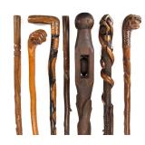 Good selection of carved folk art canes, including examples by Col. Gabriel Thomas Barbee, CSA (1814