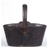 Richmond, VA area decorated leather key basket (c.1850)