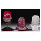 Webb Cameo, Peleton, and othe art glass fairy lamps