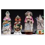 Many French porcelain tea warmers, some with lithophane panels