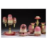 Many fine Webb Burmese fairly lamps