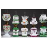 Fine deorated-opal miniature lamps