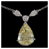 3.00 ct fancy yellow diamond pendant