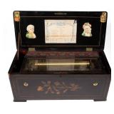 Bremond (Swiss) cylinder music box with bellows
