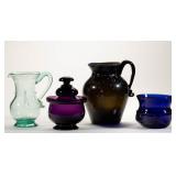 Good selection of blown wares including Lilypad