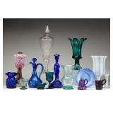 Many fine colored flint vases