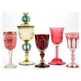 Large selection of Bohemian and other drinking vessels