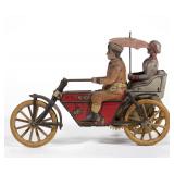 German G & K tin wind-up motorcycle with side car toy