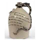 Unusual stoneware Temperance snake jug (Late 19th/early 20th century), signed "William Law", Swineha