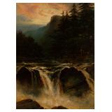 Thomas Hill (British-American, 1829-1908) oil on canvas Yosemite view of impressive size, featuring 