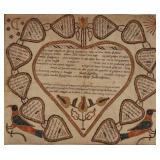 Christian Mertel (Southeastern Pennsylvania, 1739-1802) folk art fraktur taufschein for Johann Hupsc