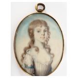 James Peale miniature portrait of a girl, signed and dated "1791", Swinehart Collection