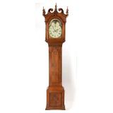 Nathaniel Gulick (Easton, PA) carved tiger maple tall-case clock, Swinehart Collection