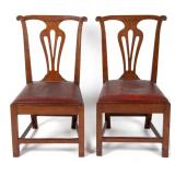 Pair of Petersburg, VA Chippendale walnut side chairs