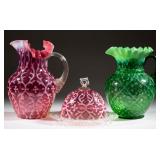Opalescent glass including a collection of Opaline Brocade/Spanish Lace