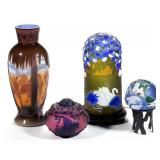 Selection of Kelsey Murphy cameo art glass from the Bredehoft collection