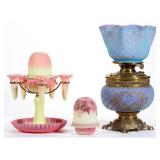 Selection of fairy lamps and other Victorian lighting