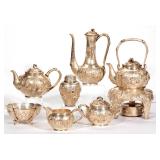 Seven-piece Japanese Export .950 silver tea and coffee service (c.1900), marked for Sanju Saku, Yoko