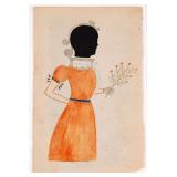 American folk art hollow-cut silhouette (c.1830) with watercolor, from the collection of Dan Wagoner