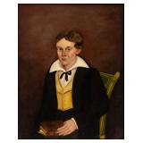 Samuel Taylor (Virginia, c.1806-1846) folk art portrait of a boy