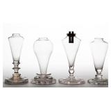 Selection of cup-plate base whale oil lamps